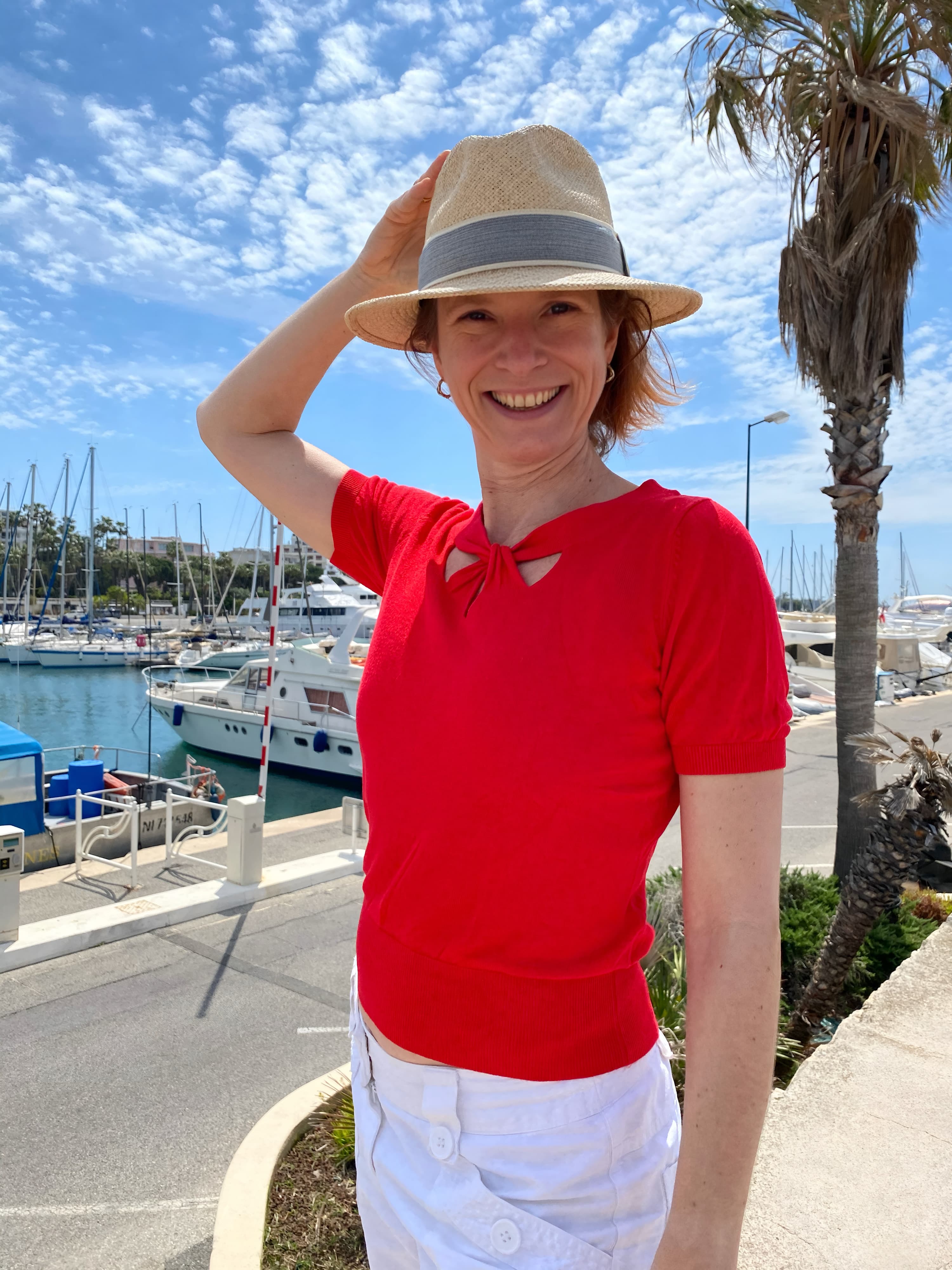 Dr. Ines O'Donovan in Cannes on the Côte d'Azur — relaxed, joyful personal moment